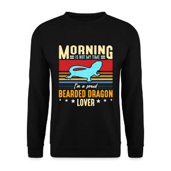 Bearded Dragon Lover Morning Is Not My Time Lizard - Sweat-shirt Unisexe - noir - Devant - Alina (178cm) & Michal (187cm)