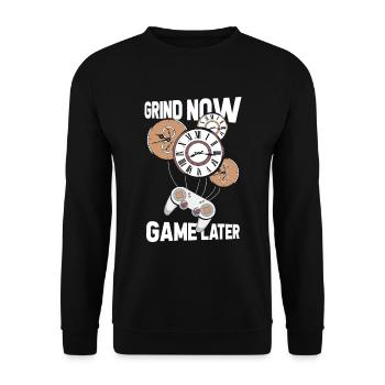 Gamer Gaming Time Clock - Unisex Sweatshirt - black - Front - Alina (178cm) & Michal (187cm)