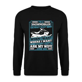 Snowmobile Snowmobile - Unisex Sweatshirt - black - Front - Alina (178cm) & Michal (187cm)