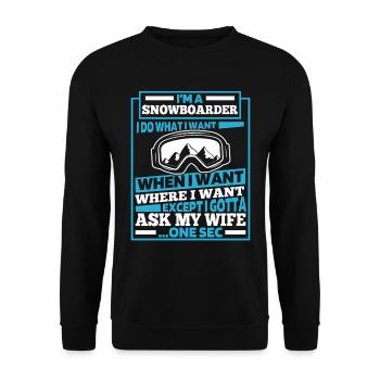 Snowboard Snowboarder - Unisex Pullover - Schwarz - Vorne - Alina (178cm) & Michal (187cm)