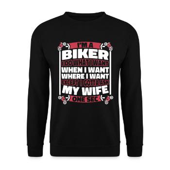 Moto Motard Motard - Sweat-shirt Unisexe - noir - Devant - Alina (178cm) & Michal (187cm)