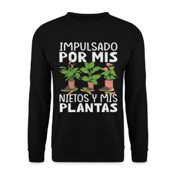 Powered by Grandchildren And Plants Design - Unisex Sweatshirt - black - Front - Alina (178cm) & Michal (187cm)