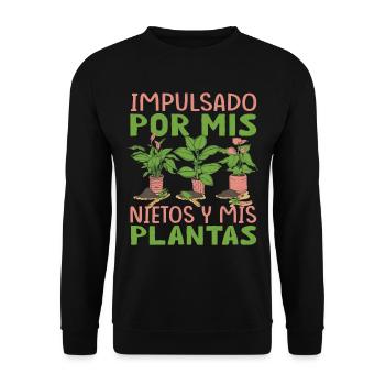 Powered by Grandchildren And Plants Design - Unisex Sweatshirt - black - Front - Alina (178cm) & Michal (187cm)