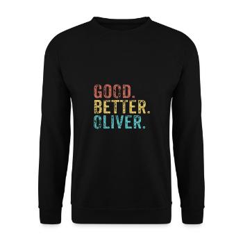 Bon meilleur Oliver - Sweat-shirt Unisexe - noir - Devant - Alina (178cm) & Michal (187cm)