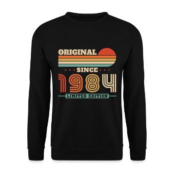 Vinatge 1984 Cadeau d’anniversaire - Sweat-shirt Unisexe - noir - Devant - Alina (178cm) & Michal (187cm)