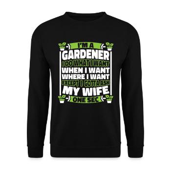 Hobby gardener garden - Unisex Sweatshirt - black - Front - Alina (178cm) & Michal (187cm)