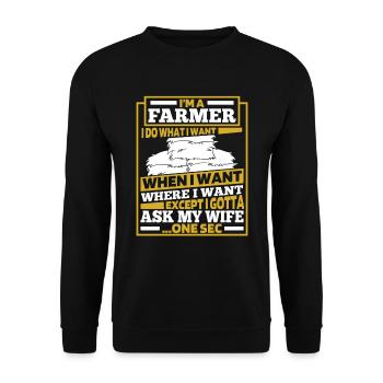 Agriculteur Agriculteur - Sweat-shirt Unisexe - noir - Devant - Alina (178cm) & Michal (187cm)