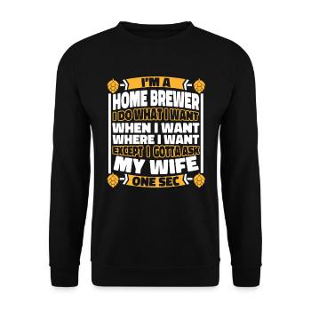 Hobby Brewer Beer Craft Beer - Unisex Sweatshirt - black - Front - Alina (178cm) & Michal (187cm)
