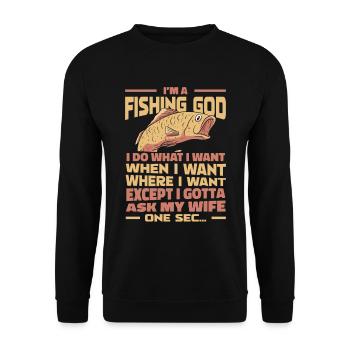 Angler Fishing - Unisex Sweatshirt - black - Front - Alina (178cm) & Michal (187cm)