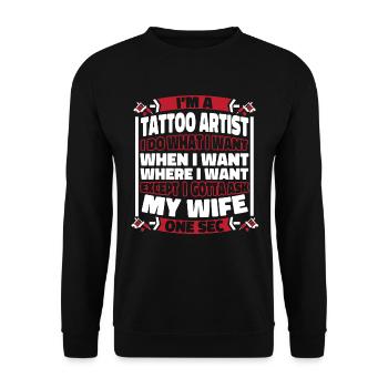 Tattoo Artist Tattoo - Unisex Sweatshirt - black - Front - Alina (178cm) & Michal (187cm)