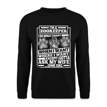 Gardien de zoo Gardien de zoo - Sweat-shirt Unisexe - noir - Devant - Alina (178cm) & Michal (187cm)