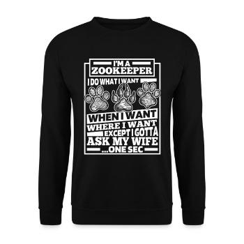 Gardien de zoo Gardien de zoo - Sweat-shirt Unisexe - noir - Devant - Alina (178cm) & Michal (187cm)