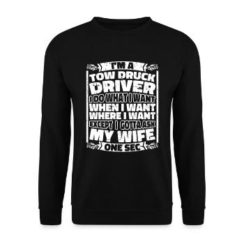 Towing service tow truck - Unisex Sweatshirt - black - Front - Alina (178cm) & Michal (187cm)
