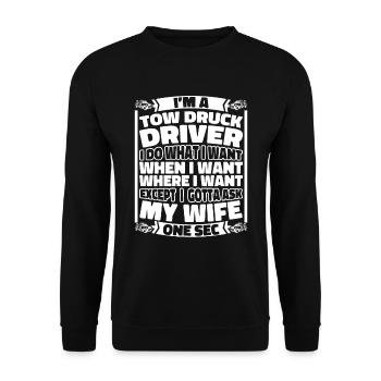 Abschleppdienst Abschlepper - Unisex Pullover - Schwarz - Vorne - Alina (178cm) & Michal (187cm)