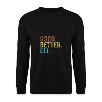 Good better Eli - Unisex Pullover - Schwarz - Vorne - Alina (178cm) & Michal (187cm)