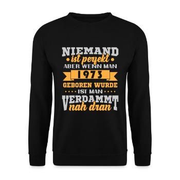 1973 Vintage Rétro Cadeau d’anniversaire - Sweat-shirt Unisexe - noir - Devant - Alina (178cm) & Michal (187cm)