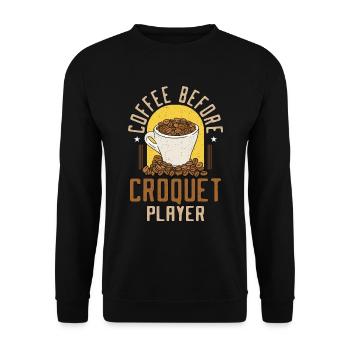 Joueur de croquet Café Jeu de plein air Amateur de café - Sweat-shirt Unisexe - noir - Devant - Alina (178cm) & Michal (187cm)