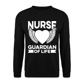 Krankenschwester Engel Spirituell - Unisex Pullover - Schwarz - Vorne - Alina (178cm) & Michal (187cm)