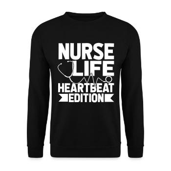 Krankenschwester Ekg - Unisex Pullover - Schwarz - Vorne - Alina (178cm) & Michal (187cm)