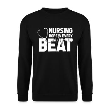 Krankenschwester Ekg - Unisex Pullover - Schwarz - Vorne - Alina (178cm) & Michal (187cm)