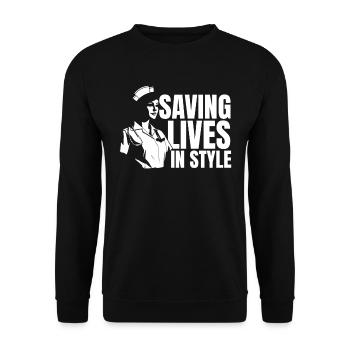 Nurse Fashion - Unisex Sweatshirt - black - Front - Alina (178cm) & Michal (187cm)