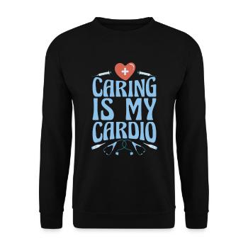 Krankenschwester - Unisex Pullover - Schwarz - Vorne - Alina (178cm) & Michal (187cm)