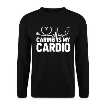 Krankenschwester Cardio Herz - Unisex Pullover - Schwarz - Vorne - Alina (178cm) & Michal (187cm)