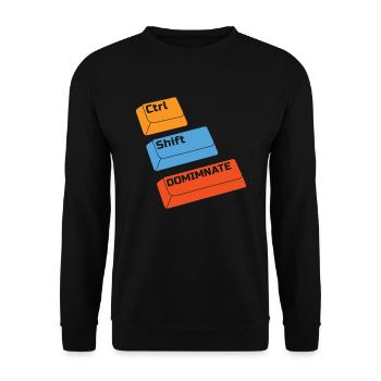 Gamer Gaming Keyboard Shortcuts Ctrl Alt Defeat - Unisex Sweatshirt - black - Front - Alina (178cm) & Michal (187cm)