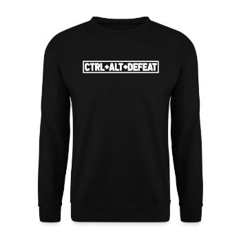 Gamer Gaming Tastatürkürzel Ctrl Alt Defeat - Unisex Pullover - Schwarz - Vorne - Alina (178cm) & Michal (187cm)