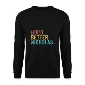 Good better Nicholas - Unisex Sweatshirt - black - Front - Alina (178cm) & Michal (187cm)