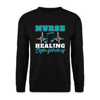 Krankenschwester Musik EKG - Unisex Pullover - Schwarz - Vorne - Alina (178cm) & Michal (187cm)