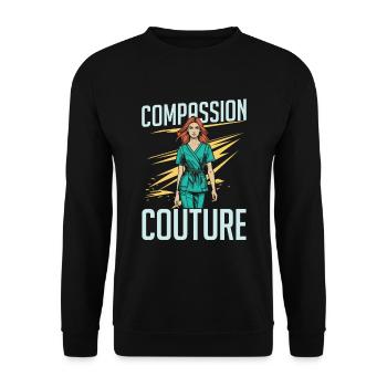 Krankenschwester Mode - Unisex Pullover - Schwarz - Vorne - Alina (178cm) & Michal (187cm)
