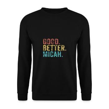 Good better Micah - Unisex Sweatshirt - black - Front - Alina (178cm) & Michal (187cm)