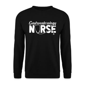 Krankenschwester Infirmière en gastro-entérologie - Sweat-shirt Unisexe - noir - Devant - Alina (178cm) & Michal (187cm)