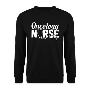 Krankenschwester Oncology Nurse - Unisex Sweatshirt - black - Front - Alina (178cm) & Michal (187cm)