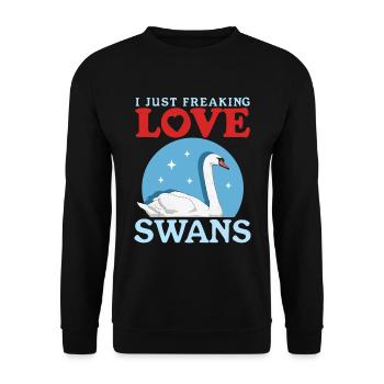 Swans Swans Swan Lover Gift - Unisex Sweatshirt - black - Front - Alina (178cm) & Michal (187cm)