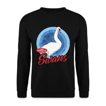 Swan Swan Lover Swans Gift - Unisex Sweatshirt - black - Front - Alina (178cm) & Michal (187cm)