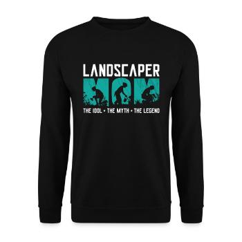 Landscaper Mom The Idol The Myth Loves Landscaping - Unisex Sweatshirt - black - Front - Alina (178cm) & Michal (187cm)