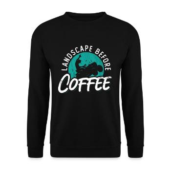 Landscaper Landscape Before Mowing Coffee Lover - Unisex Sweatshirt - black - Front - Alina (178cm) & Michal (187cm)