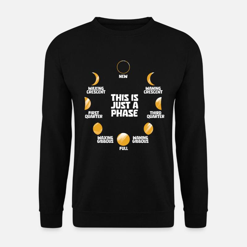 Mond Luna Just A Phase Moon - Unisex Pullover - Schwarz