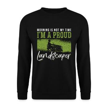 Landscaper Morning Is Not My Time I'm A Lawn Mower - Unisex Sweatshirt - black - Front - Alina (178cm) & Michal (187cm)