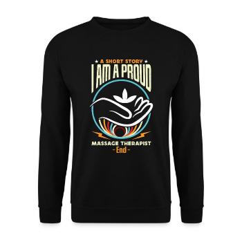 Massothérapeute Une petite histoire Je suis thérapeute - Sweat-shirt Unisexe - noir - Devant - Alina (178cm) & Michal (187cm)