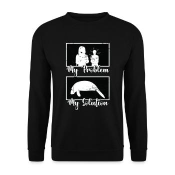 Dugong Lover Mon Problème Mon Pictogramme Maman Lamantin - Sweat-shirt Unisexe - noir - Devant - Alina (178cm) & Michal (187cm)