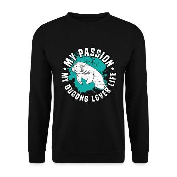 Amoureux du dugong Ma passion Mon amant du dugong Lamantin - Sweat-shirt Unisexe - noir - Devant - Alina (178cm) & Michal (187cm)
