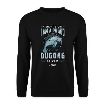 Amoureux du dugong Une histoire courte Je suis un amant de lamantin - Sweat-shirt Unisexe - noir - Devant - Alina (178cm) & Michal (187cm)