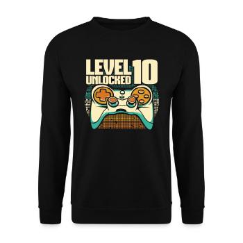 Gamer Gaming Niveau 10 Débloqué - Sweat-shirt Unisexe - noir - Devant - Alina (178cm) & Michal (187cm)