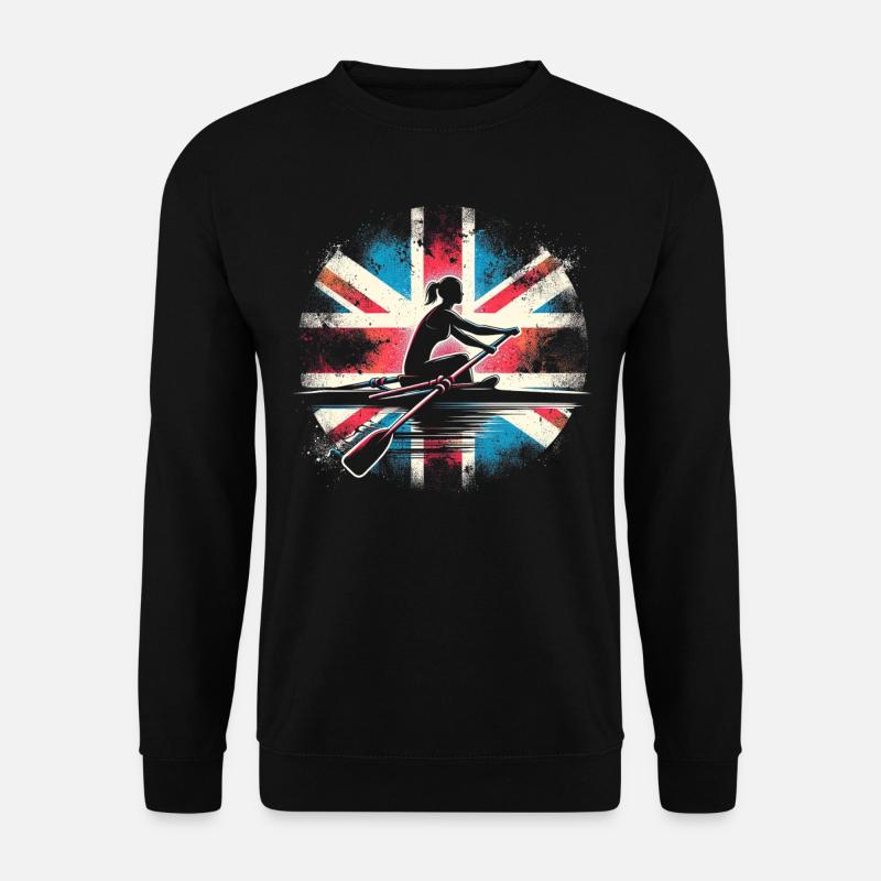 Rower with British flag - Unisex Sweatshirt - black