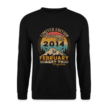February 2014 Vintage Birthday 2014 Gift - Unisex Sweatshirt - black - Front - Alina (178cm) & Michal (187cm)