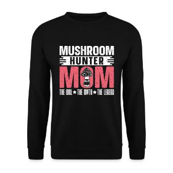 Mushroom Hunter Mom The Idol The Myth Mycologist - Unisex Pullover - Schwarz - Vorne - Alina (178cm) & Michal (187cm)