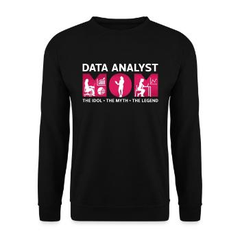 Analyste de données Maman L’idole Le mythe Le programmeur - Sweat-shirt Unisexe - noir - Devant - Alina (178cm) & Michal (187cm)